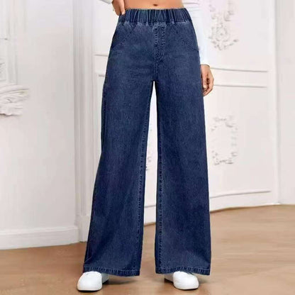 Pantalon en jean ample à taille haute et jambes larges