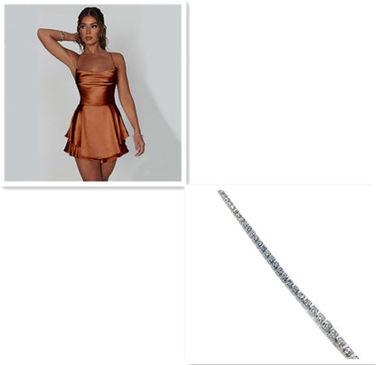 Robe Courte à Bretelles pour Femme - Élégance et Confort