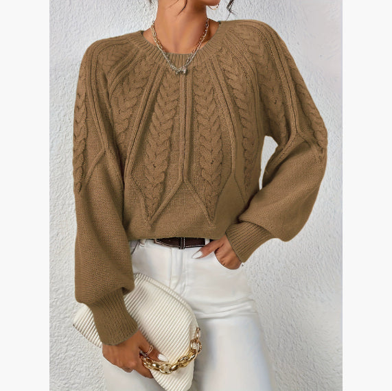 Pull à manches lanternes tricotées