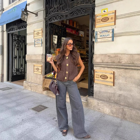 Gilet Tricoté Sans Manches