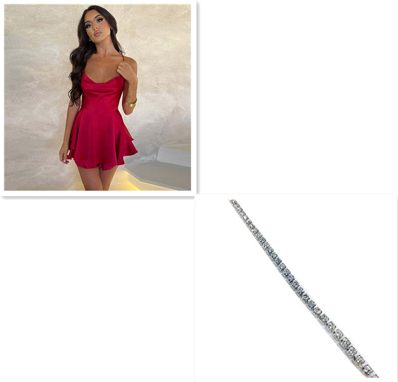 Robe Courte à Bretelles pour Femme - Élégance et Confort