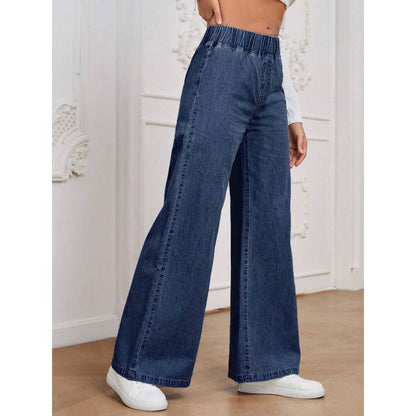 Pantalon en jean ample à taille haute et jambes larges